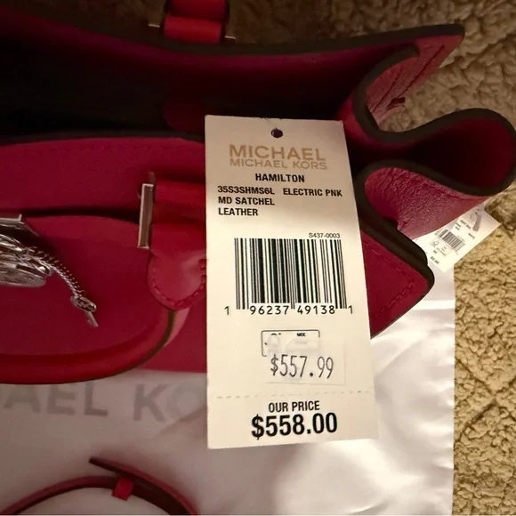 Michael Kors Fuchsia Satchel Shoulder Bag NWT - Picture 4 of 9